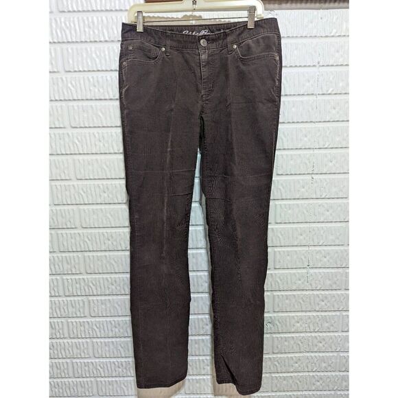 Eddie Bauer Women's Brown Solid Curvy Straight-Leg Corduroy Pants Size 6 - Picture 1 of 10